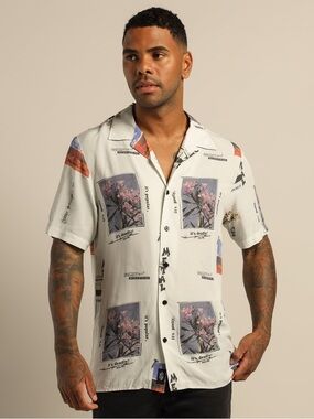 Thrills Men’s Pretty Deadly Popular Bowling Shirt Size XXL Rayon Relaxed Fit